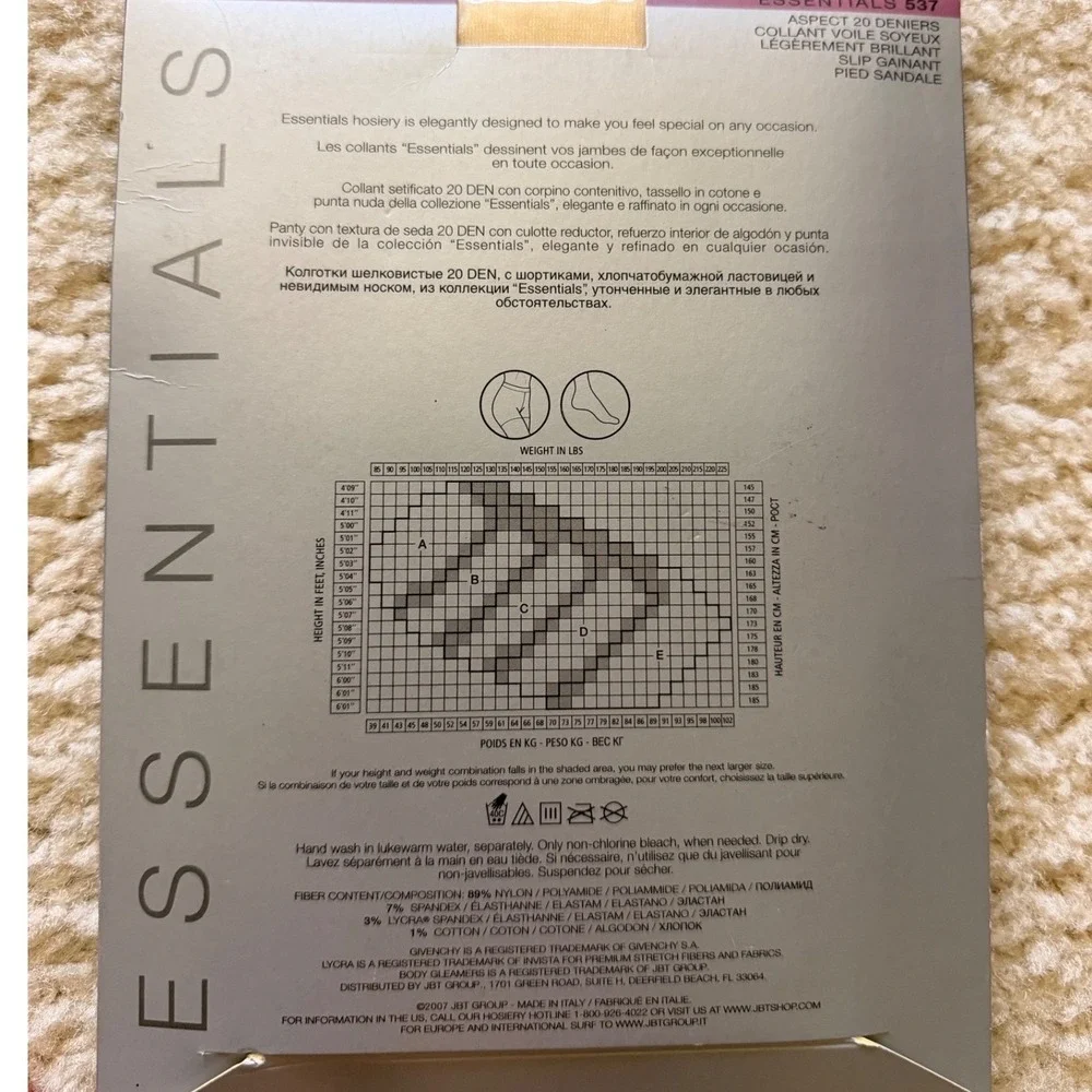 Givenchy Body Gleamers Essential 537 Shimmery Ultra Sheer Tights La Creme Size C